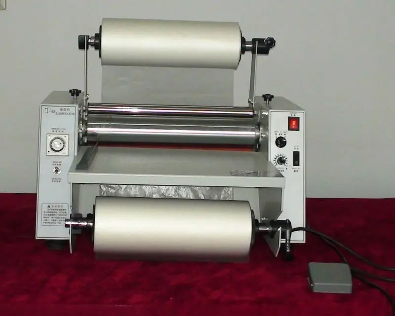 WD-380) Desktop A3 A4 size 365mm/14.3inch Steel Roller electric thermal film hot roll lamination machine
