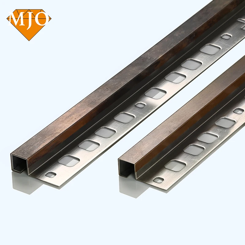 Foshan Supplier Bronze Tile Trim Brass Tile Edging Strip For Wall Edges Decoration OEM Logo Copper Tile Trim Free Sample