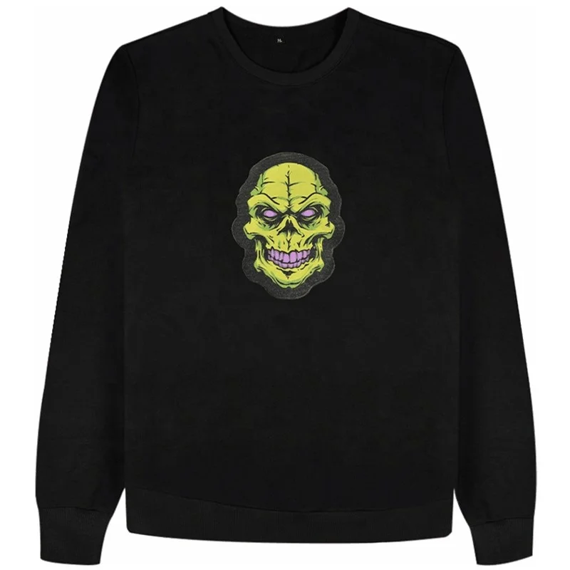 Christmas Light Up Clothing T-Shirt Black LED Flashing Glow in Dark Tee Party Festival Short Sleeve LED T Shirt