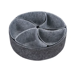 Multifunctional home organizer hard felt storage boxes round drawer organizer tray dividers bins