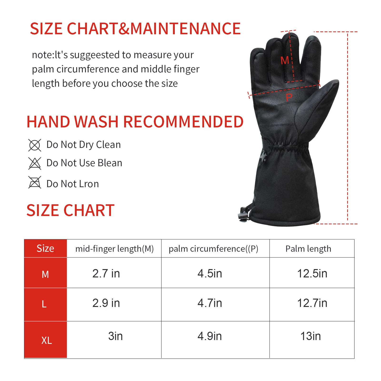 5000mAh Battery Pair Heated Gloves Waterproof Thermal Indoor Outdoor  Heating Gloves  Hand Warmer for Men and Women