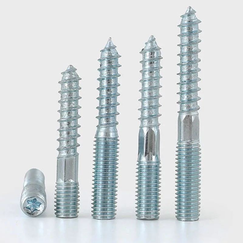 M6 M8 M10 Double Threaded Ended Torx Head Wood Screw Zinc Plated Hexagon Socket Tapping Bolt