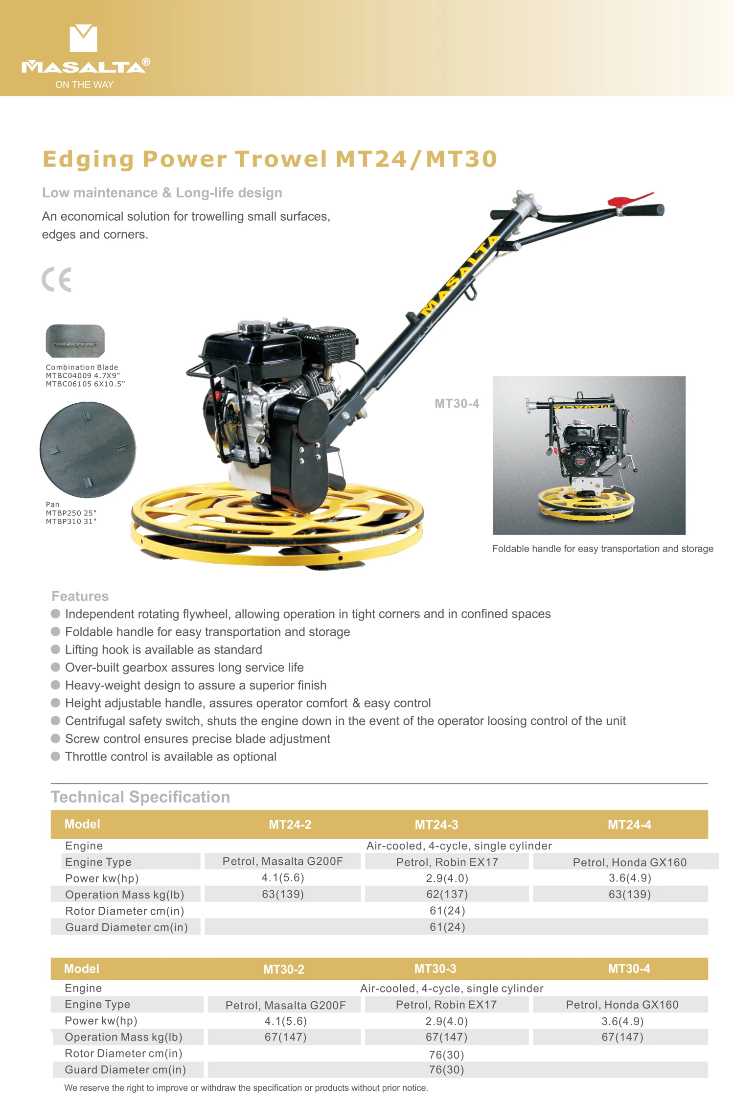Honda Power Engine MT24 -4 Edging Power Trowel  c/w Machinery Repair Shops Construction Works Energy & Mining Spare Parts