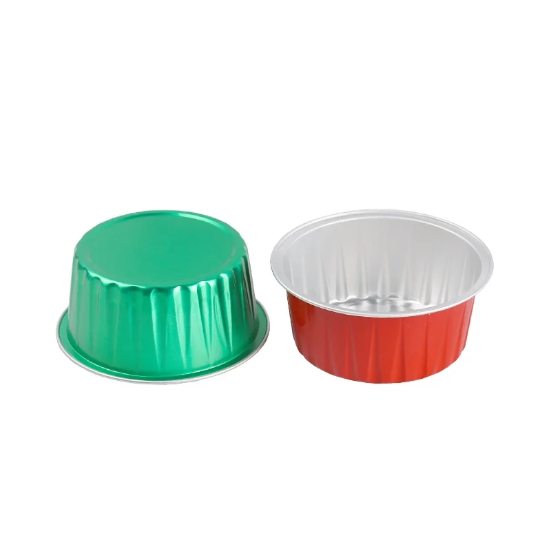 125Ml Cake Baking Container Tool Colorful Pudding Cake Muffin Mousse Color Aluminum Foil Cup