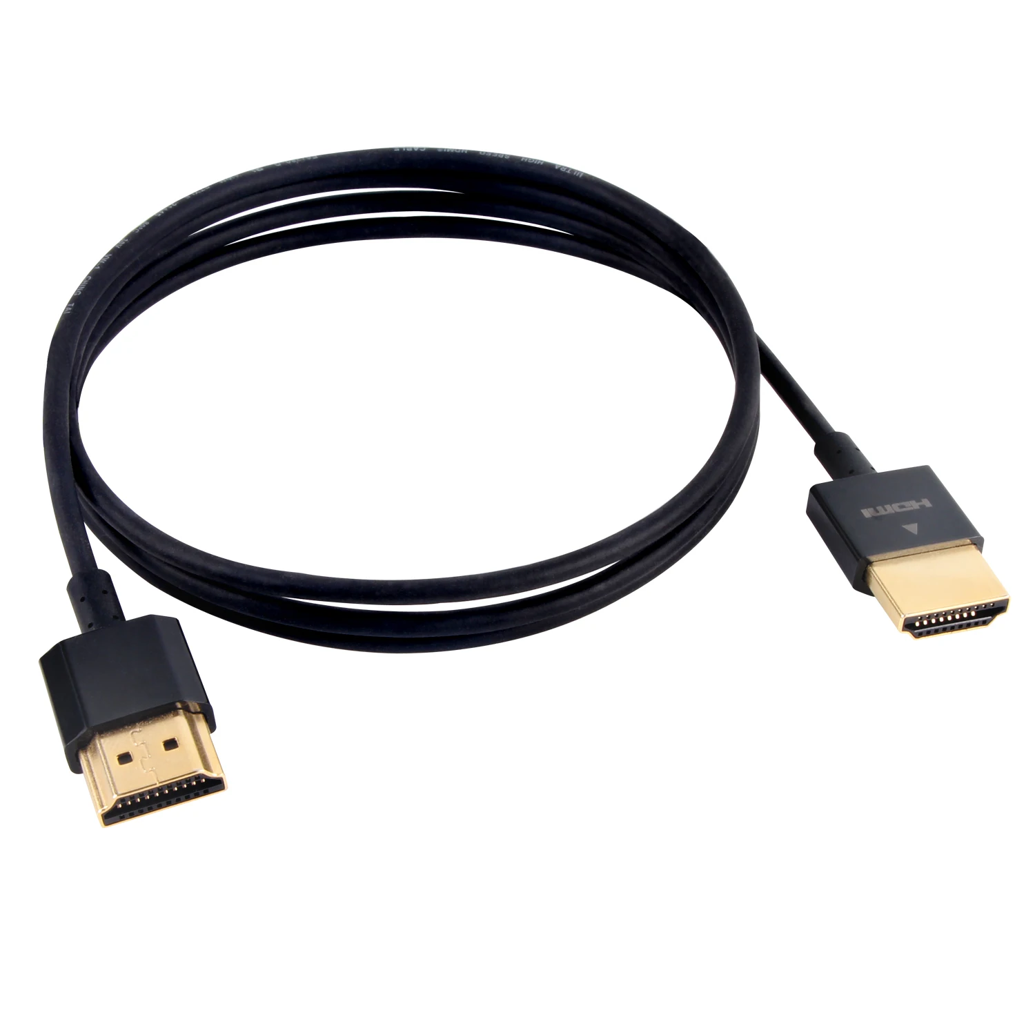 VCOM Black Thin HDMI Cable 1M 1.5M 2M Short Ultra Slim Gold-Plated 8K 2.1V 1080P HDMI Male To Male Cable