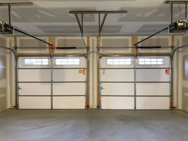 Transparent glass garage door