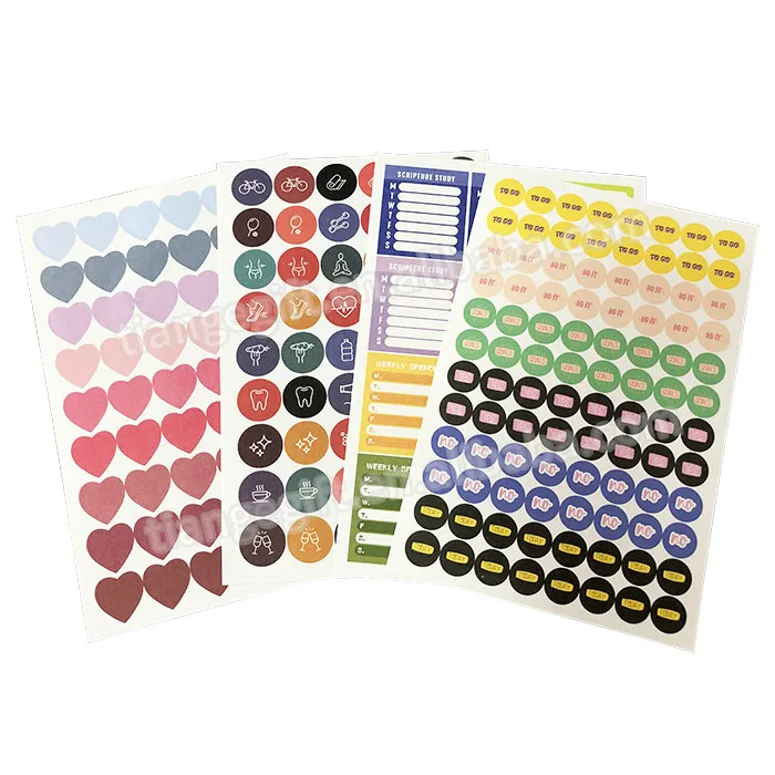 Custom monthly/ daily/ weekly sheet kiss cut icons planner stickers for planners