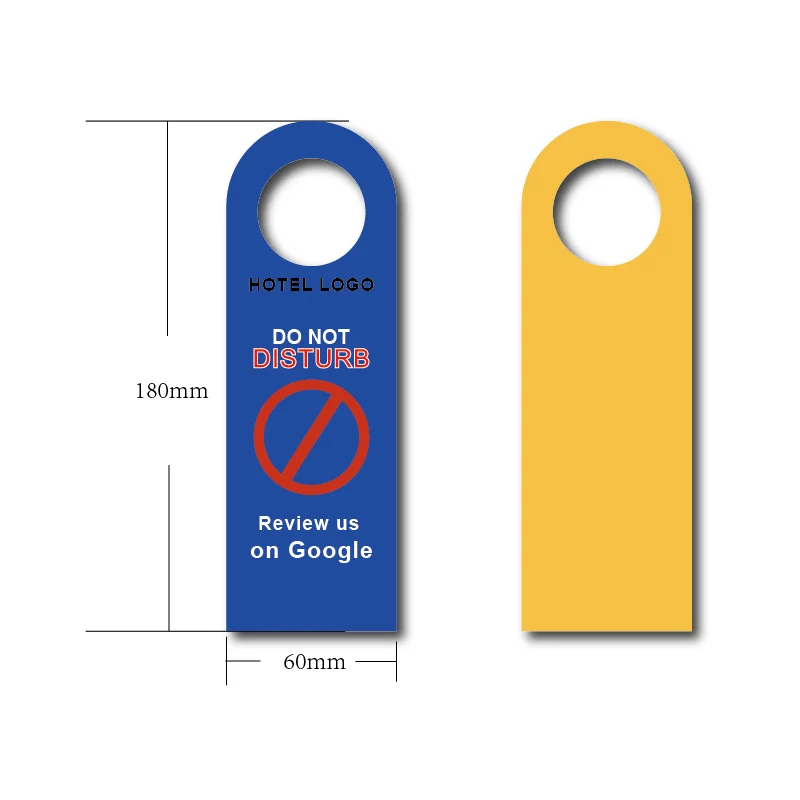 Custom Printing NFC Room Service Sign DO NOT DISTURB url Encoded  78*240mm/180*60mm Google Reivew Card