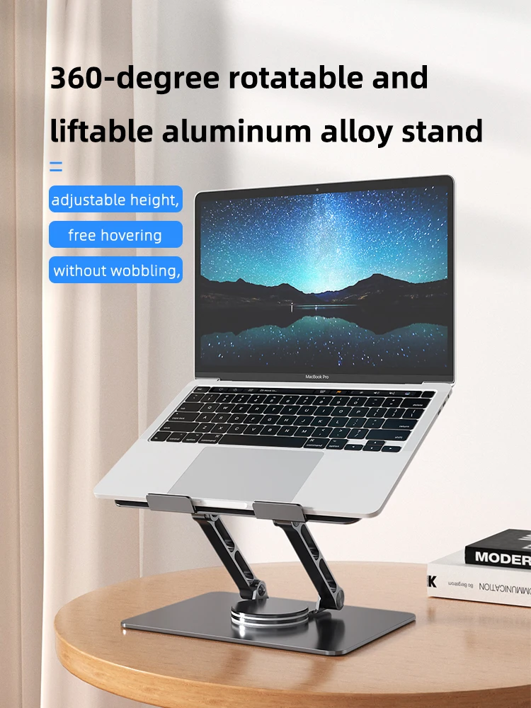 Great Roc 360 rotating laptop stand fit for up to 15.6 inch notebook desktop  computer holder riser stand laptop foldable riser