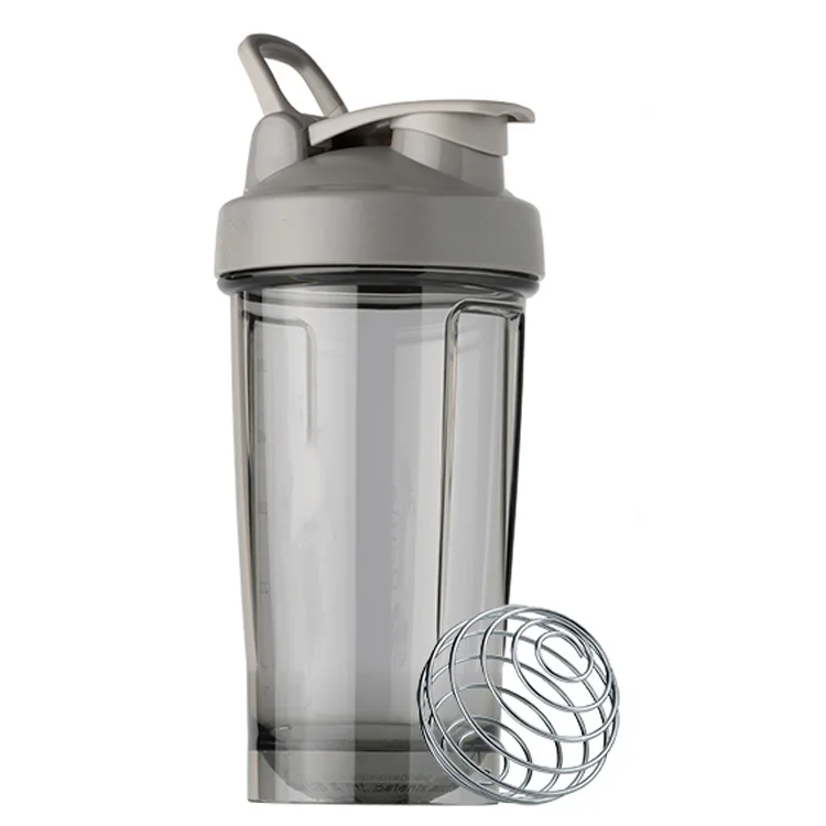 2023 Hot Selling Gym Fitness Water Bottles Plastic Protein Shaker Bottle With Metal Mixer