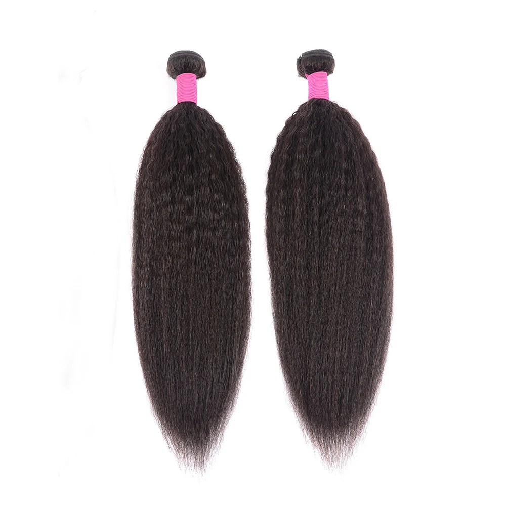 MEGALOOK NEW Human Hair Weave Yak  Virgin Hair Bundles Kinky Straight Unprocessed Malaysian Human Hair