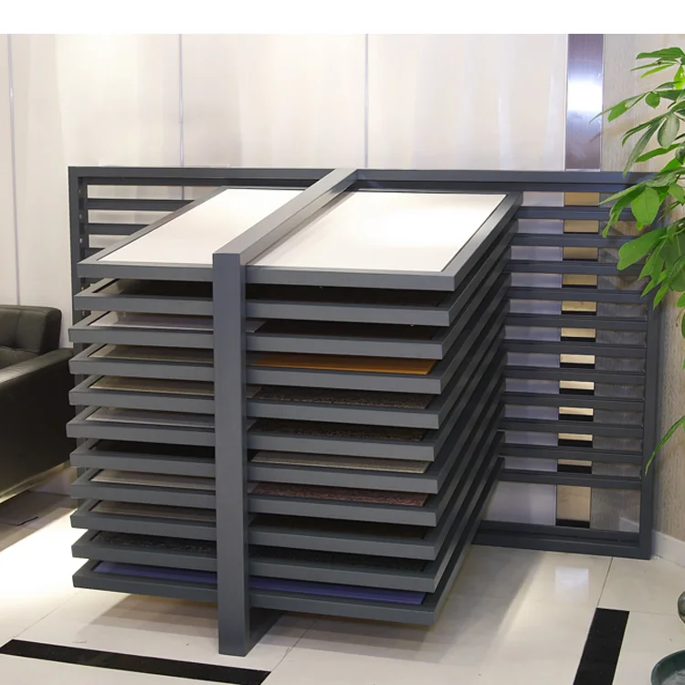 Custom High Quality Metal/Steel Display Stand Rack for Floor and Wall Tiles Shelf for Store Shop Exhibition Showroom Use