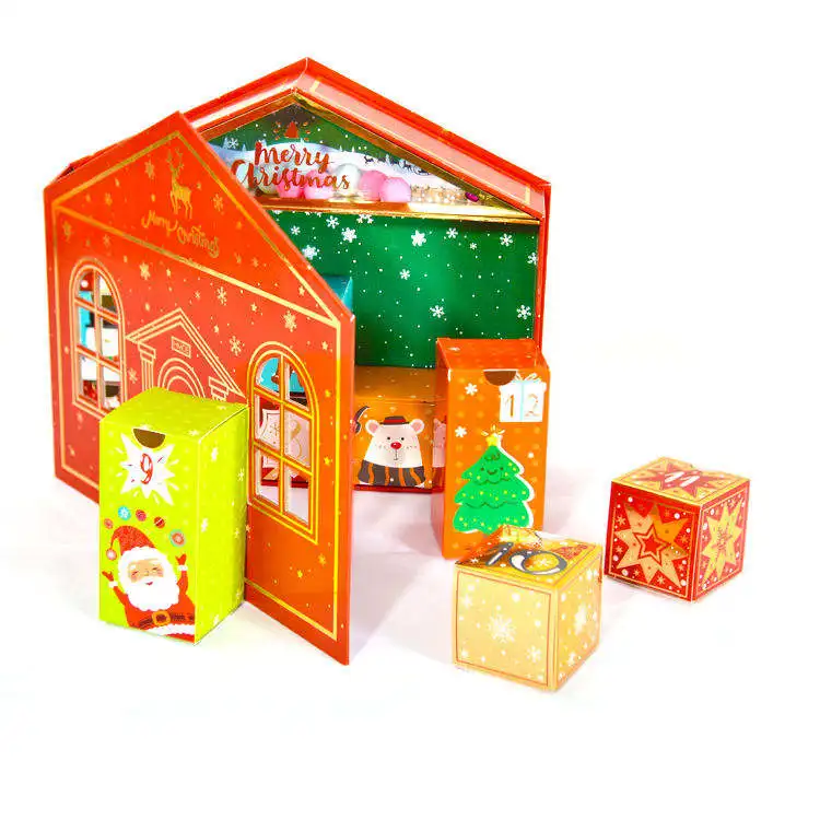 Custom customized gift box Design Christmas Mystery Blank Advent Calendars Cardboard Box