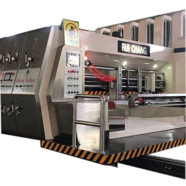 Full Automatic Carton box making 5 colors printer Corrugated Printing Slotting and die cutting creasing machine