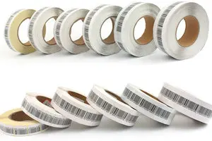 Shop alarm system eas anti theft sticker 30x30 rf soft label barcode security label