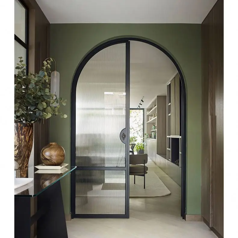 Alucasa Cheap Arch Door Design Australia Aluminum Interior Glass Casement Door