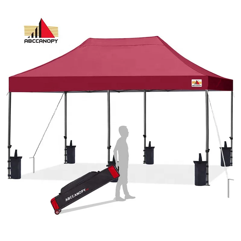 ABCCANOPY Barnum Pliant 3x6 Pop Up Canopy Gazebo Tent First Up Canopy Commercial Instant Canopies 4 Sand Bags Portable Tent Burg