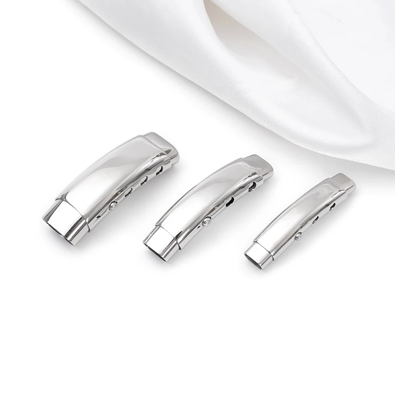 Stainless Steel Adjustable leather Rope Bracelet Buckle three-hole adjustment telescopic bracelet buckle DIY jewelry accessories