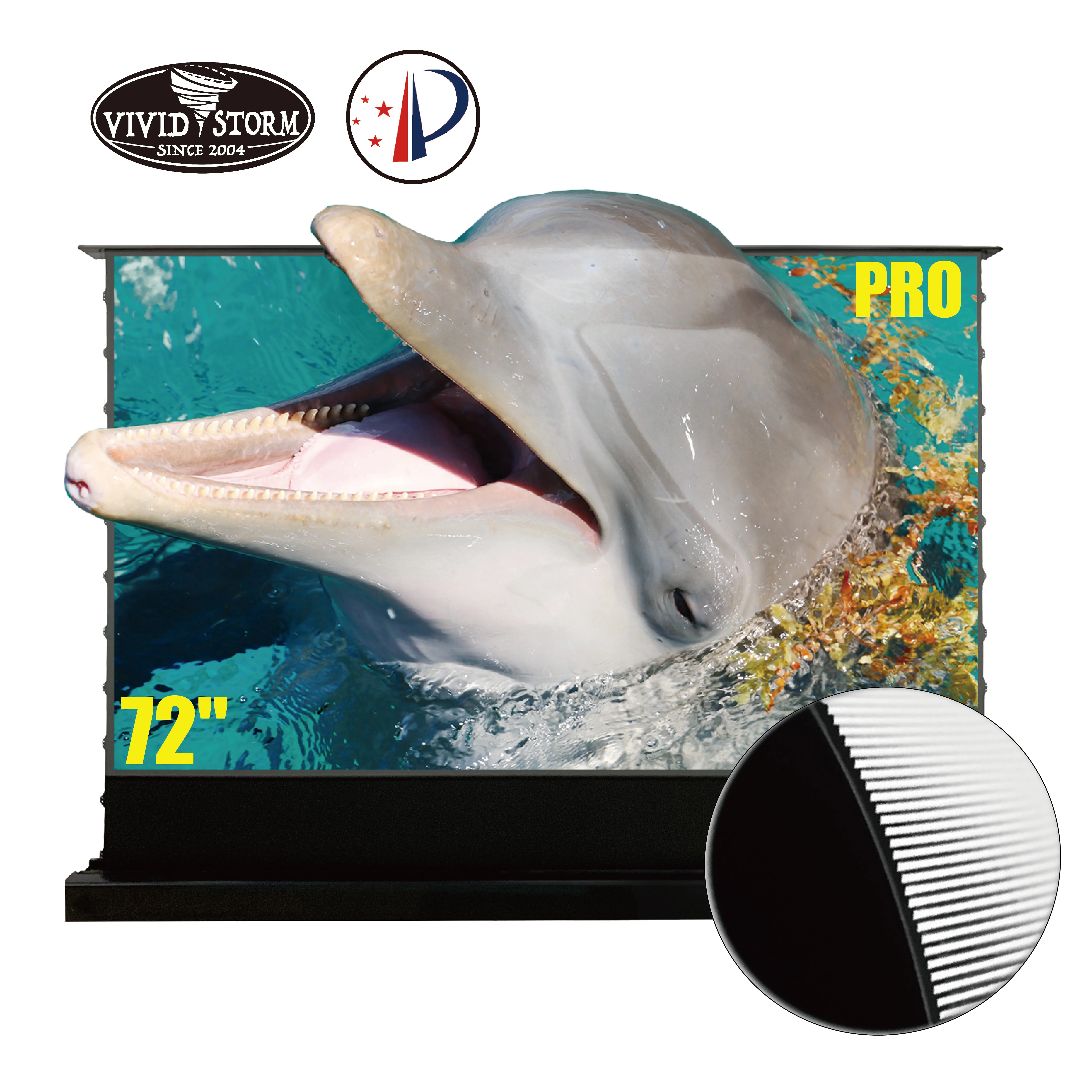 Vividstorm PRO 72 дюйма самовосходящая кино моторизованный экран напольное ограждение для UST ALR лазерный ТВ Проектор моторизованный 4K HD видео