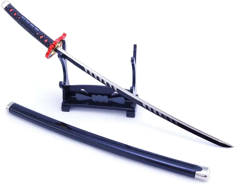 Demon Slayer Metal Katana Model Kimetsu no Yaiba Anime Toys 10 Inches Samurai Sword Anime Fans Collection Gifts Room Decoration