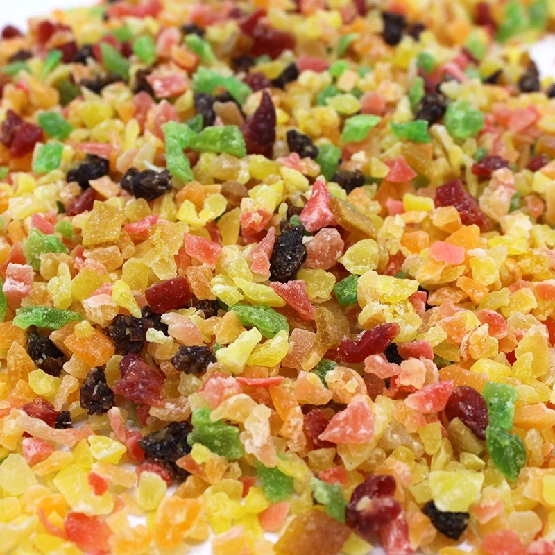 
Chinese fruit granule baking ingredients, a variety of dried fruit mixed granules, papaya, mango, strawberry, kiwi, cranberry, d 