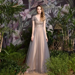 New Design Fashion rose gold satin party Prom Gowns 2022 luxury evening dress