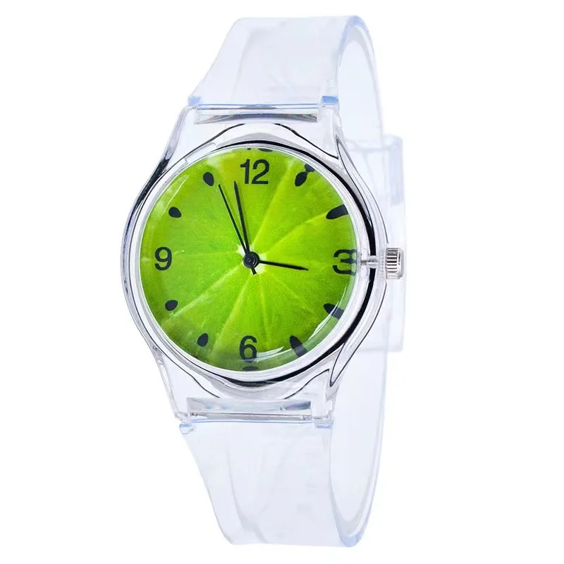 Watches For Women Birthday Gift Lovely Colorful Transparent Plastic Oranges poached egg face Student Girl Cute Jelly watch