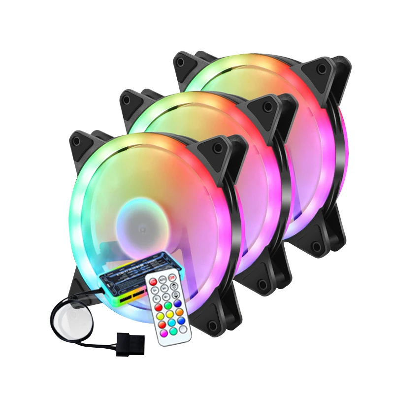 Aigo Ar12 120mm Cooling Fan Rgb Heat Dissipation 3pin 5v Aura Sync 12cm Pc Computer Cooler Argb Silent Case Fan With Controller
