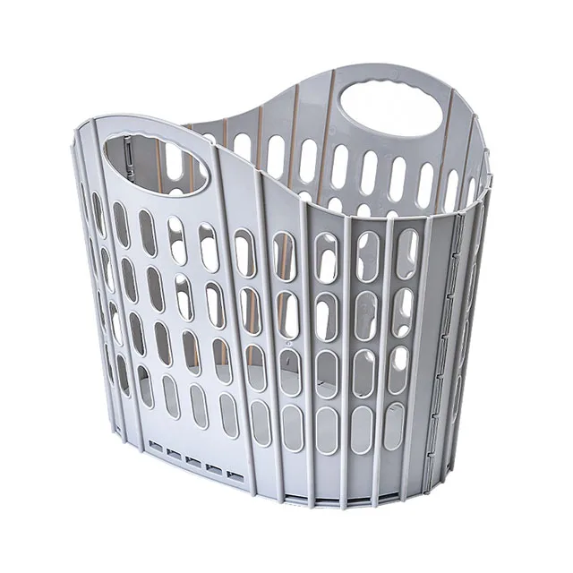 plastic folding dirty clothes basket with handle