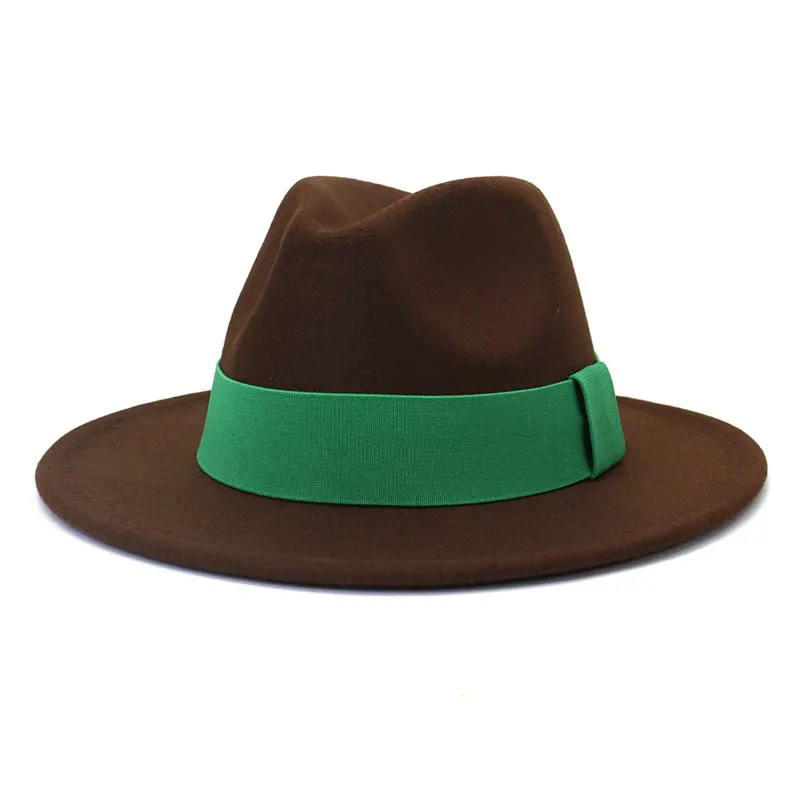 Brown Fedora Fashion Hat For Ladies Elegant Blank Jazz Felt Hat
