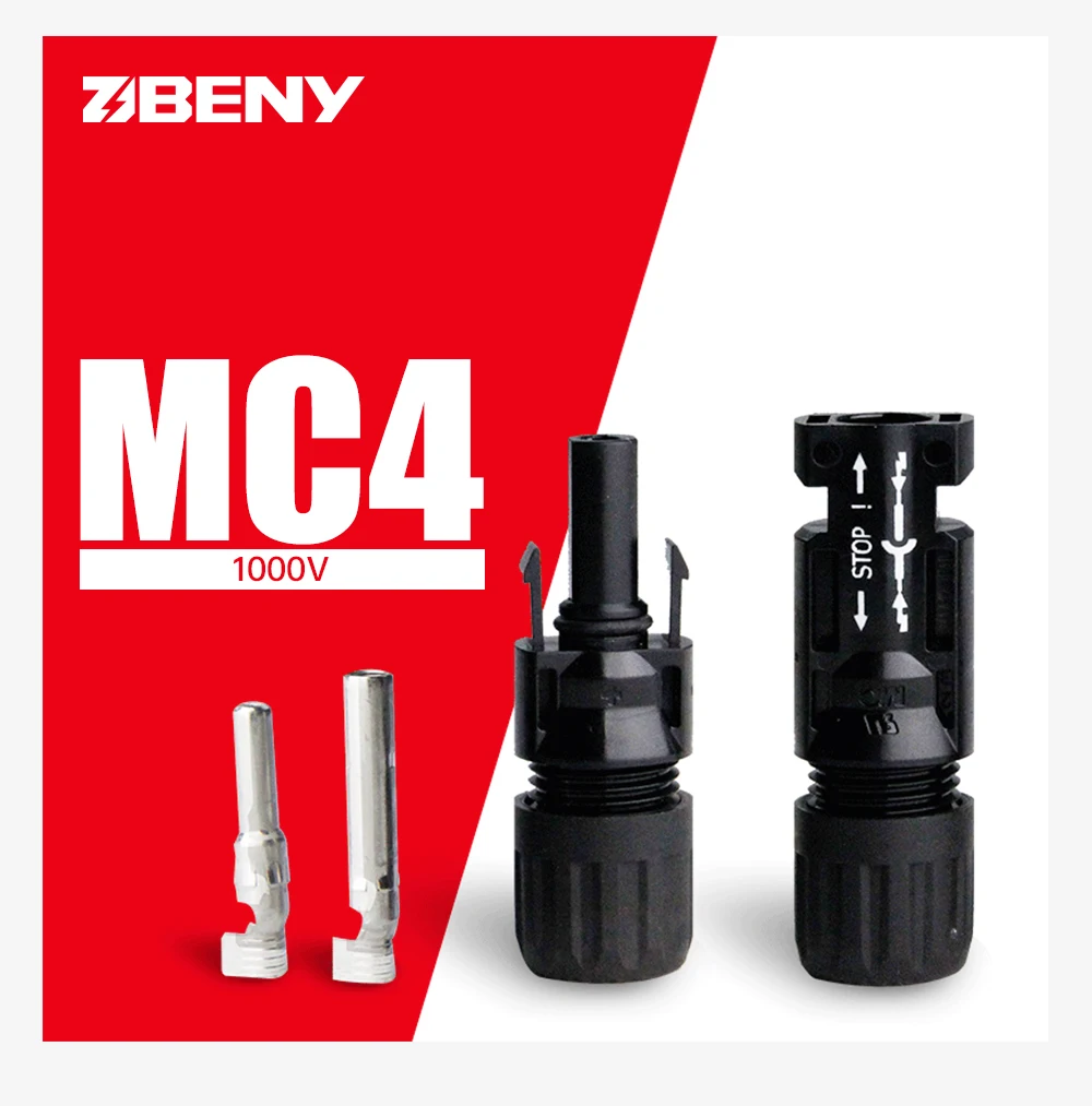 BENY IP68 Waterproof High Voltage Power DC 1000V Connectors MC4 Solar Connector For Solar Panels