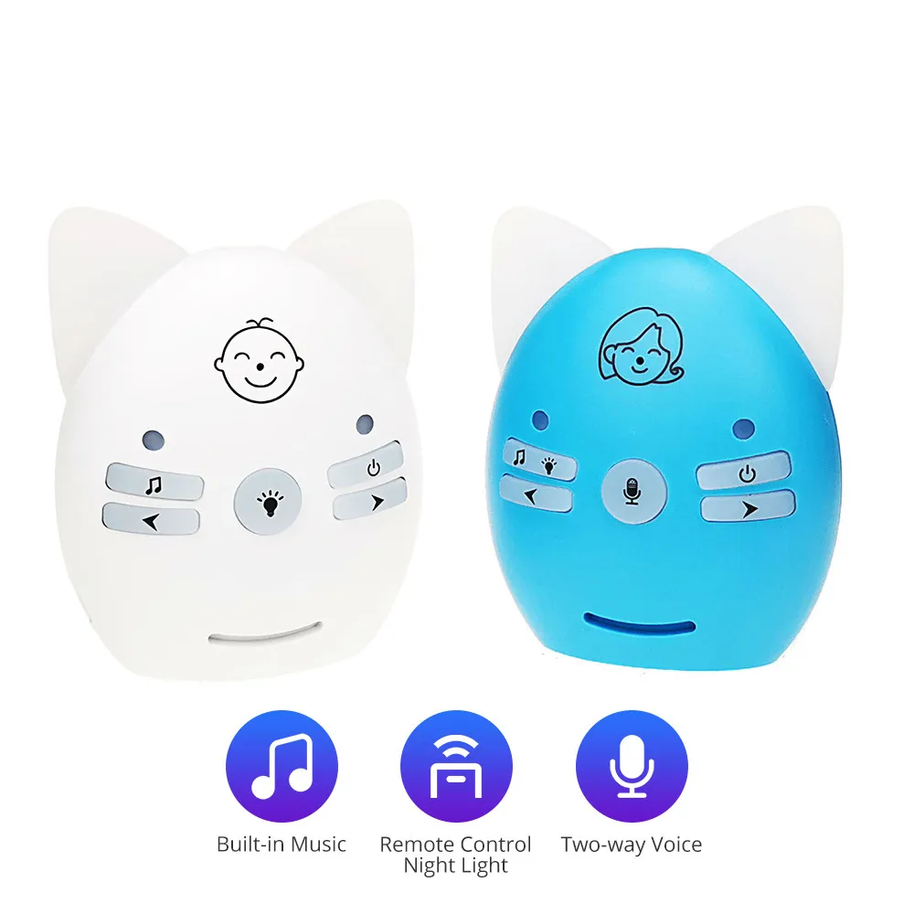 Two Way Talk 2.4G Wireless Baby Audio Detector Child Walkie Talkie Baby Alarm Portable Digital Baby Monitor