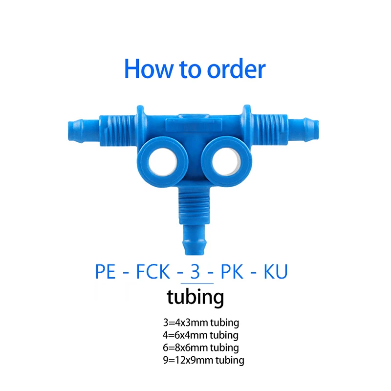 1/8 1/4 3/8 1/2 thread to 4x3 6x4 8x6 12x9 tube polypropylene plastic food grade quick connect compression hose fitting