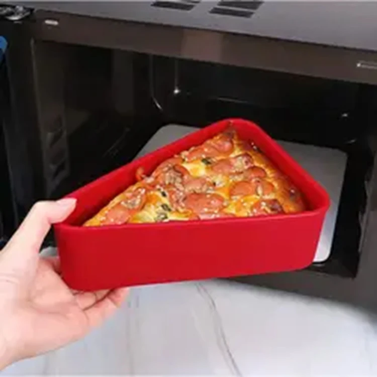 New style pizza crisper silicone folding pizza box food grade material Leftover Pizza Storage Container Expandable Lunch Box