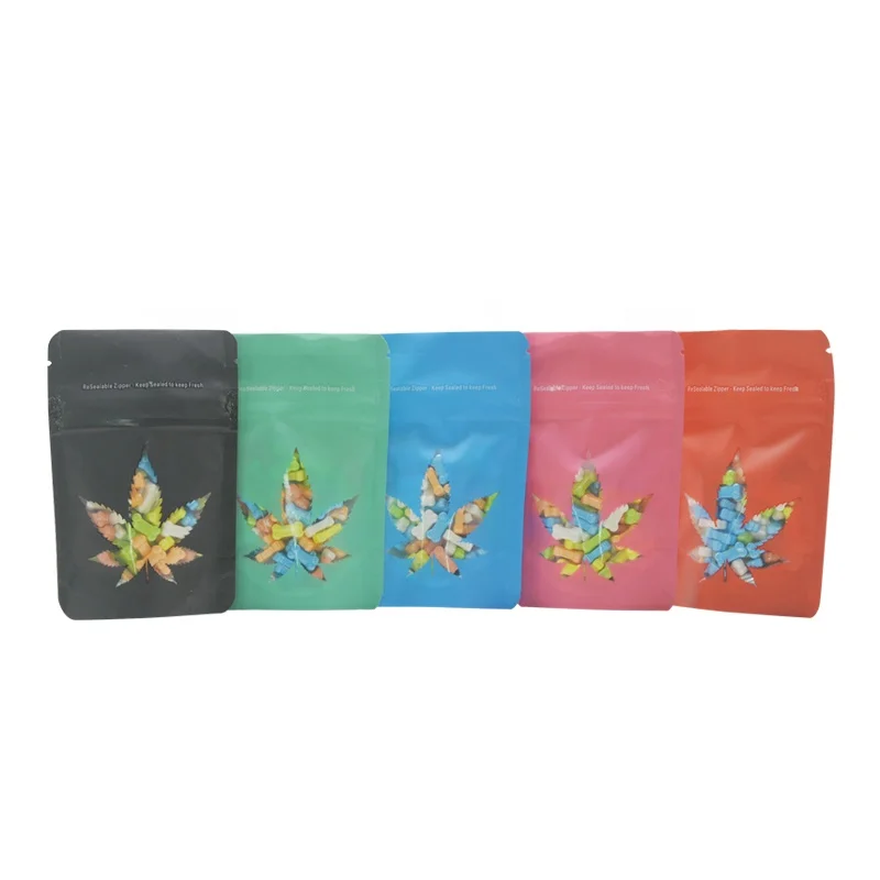
100 pcs Child proof Bags Smell Proof Mylar Bag Flower CBD Gummy Candy Packaging Child Resistant Exit Bag Zip Lock Pouch 