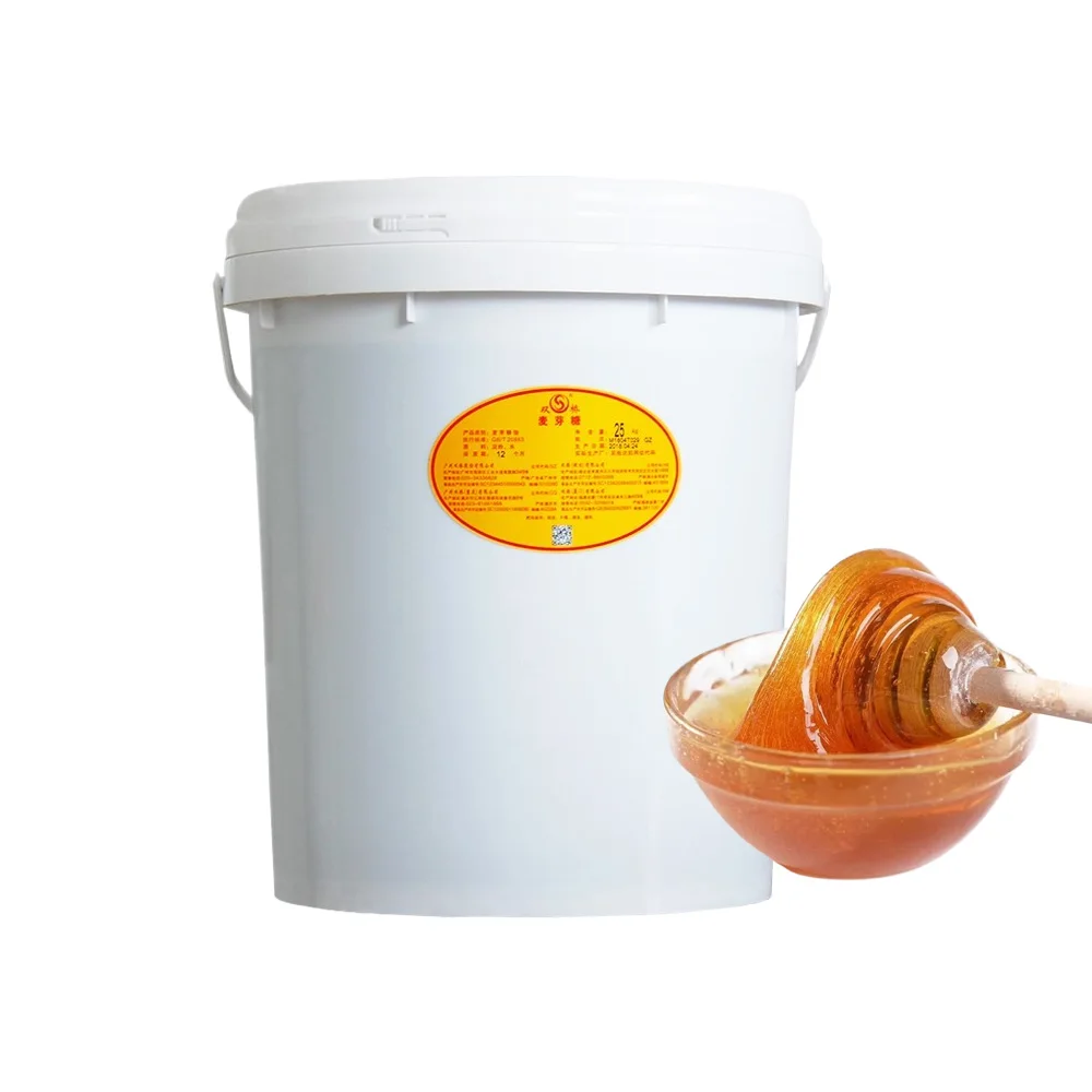 Wholesale  Food Grade Flavoured Malt Syrup For Bubble Tea Drink Baking Roasted Meat Snack 25kg Maltose Syrup Food Raw Materials
