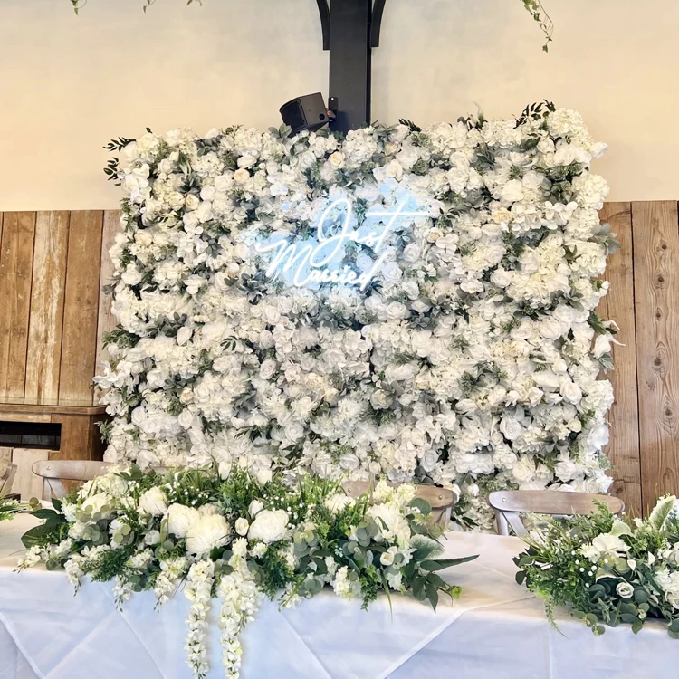 Burgundy Boho 7d Usa Backdrop Zipper Artificial Decoration 3d Rattan Decor Wedding Pink Panel Flower Wall