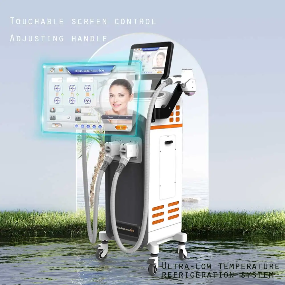 Vertical Two Handles Women Use Medical Ce Dioden Laser Hair Removal Treatment Equipment