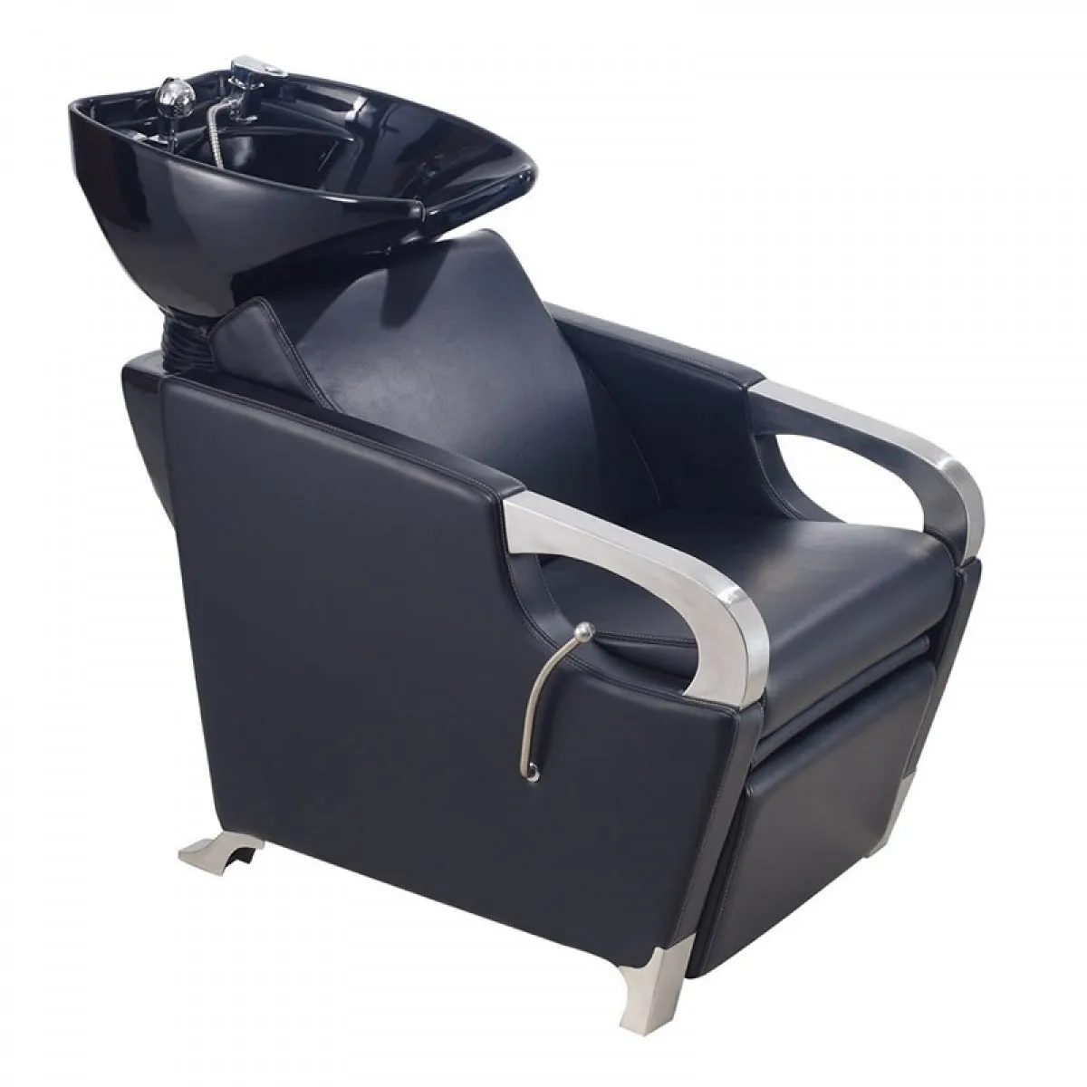 High-End Shampoo Chair Barber Shop Special Stainless Steel Semi-Horizontal Ceramic Deep Basin Hair Salon Flushing Chair