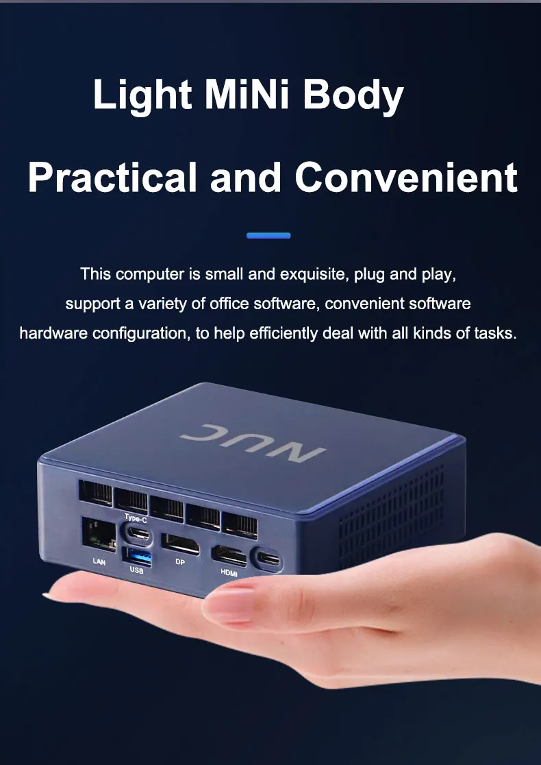 INYUDA NUC компьютер I5/I7 12-й мини-ПК 16 ГБ DDR4 128 г/256 ГБ/512 SSD поддержка 4k WIFI Type-c зарядное устройство для игр офис бизнес