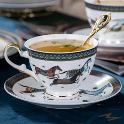 Bone China Coffee Cup Set Saucer Combination Luxury British Style Teatime Ceramic Flower Tea Cup Saucer For Hotel