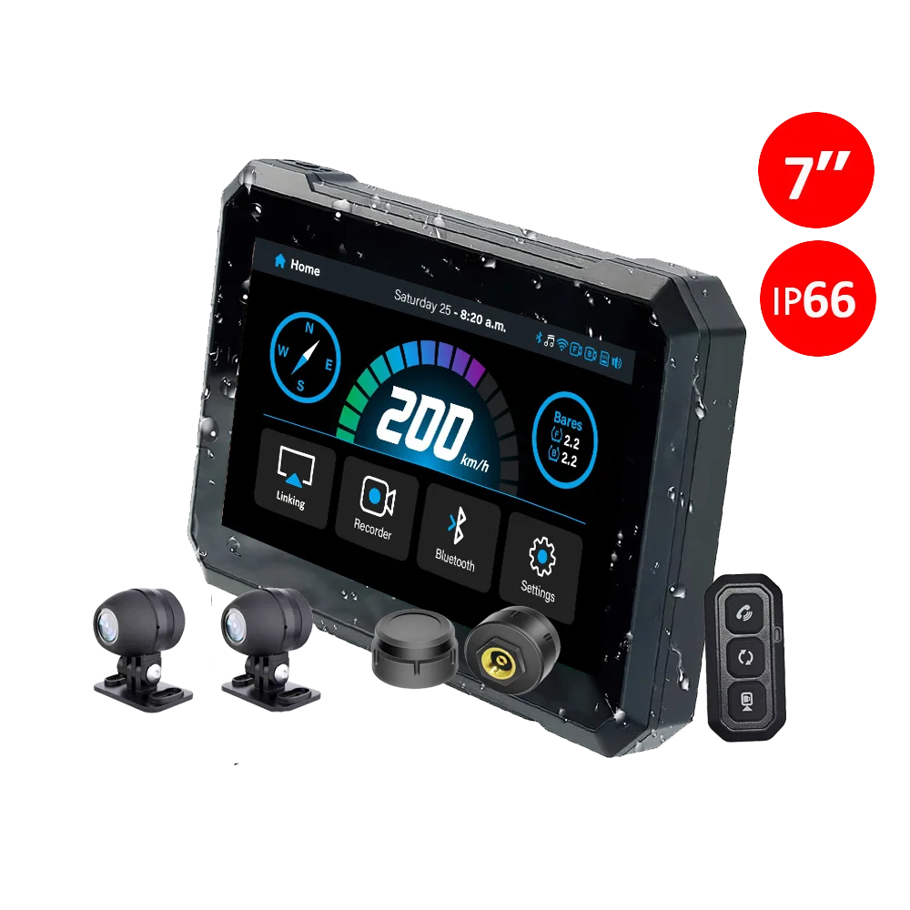 Ricoel 7 inch IPS Display Water-proof Motorcycle GPS Wireless Carplay Android Auto from Factory