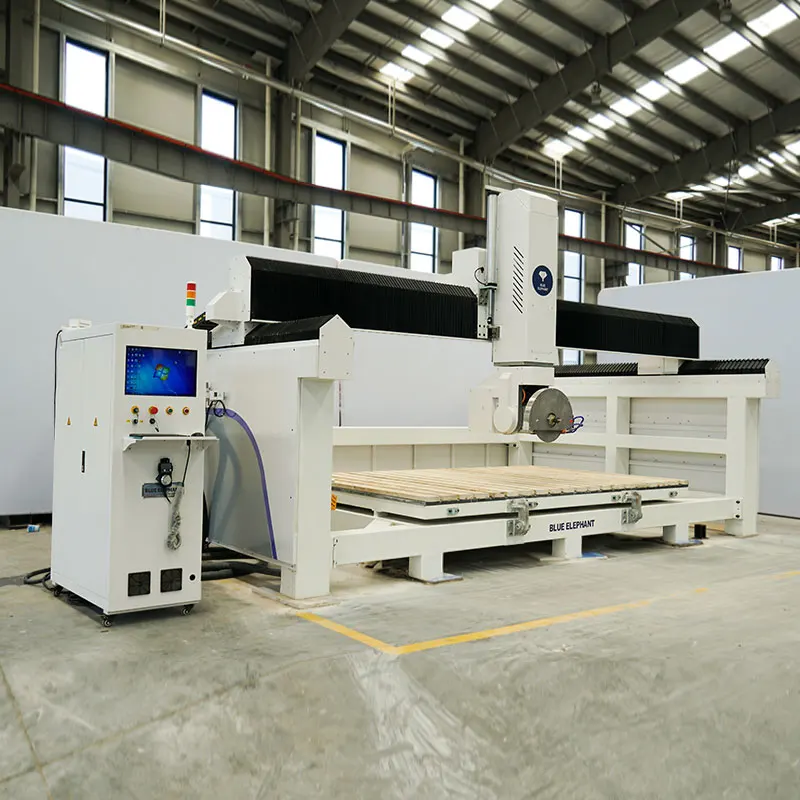 Full Automatic 5 Axis Stone Bridge Saw Stone Cnc Router Marble Cutting Machine 45 Degree  Tile Cutting Machine