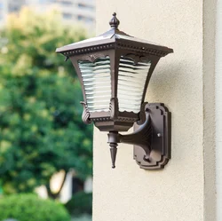 Solar sensor wall light for garden fence exterior wall lighting outdoor waterproof wall lights vintage lamp fixtures