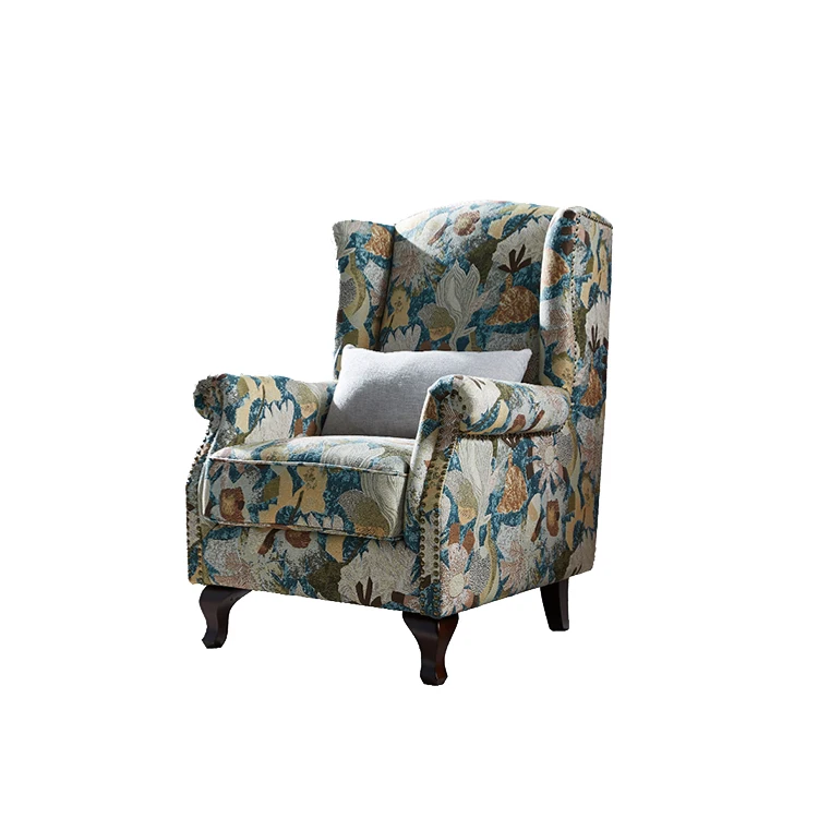 Tiger Chair Single Sofa American Fabric Chair Living Room Bedroom Small Family Sofa Chair Back Armchair