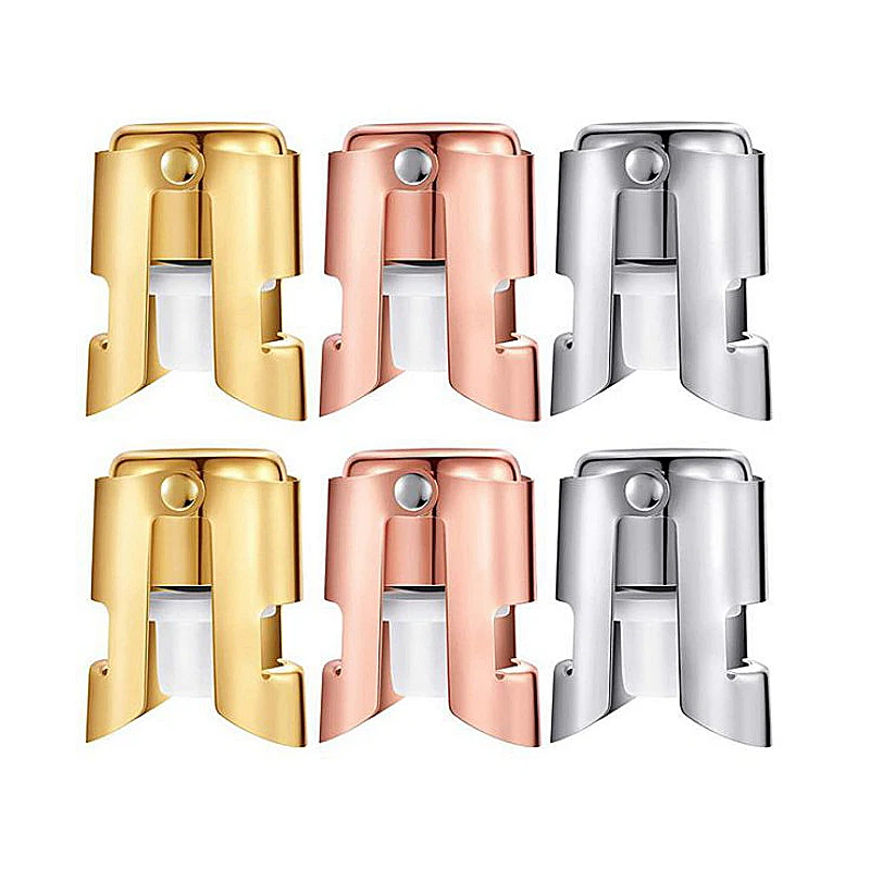 ZBPASL-High quality Stainless Steel Gold Vacuum Sealed Wine Sparkling Stopper Champagne Bottle Stoppers