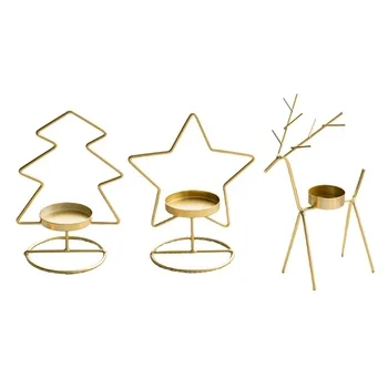 Luxury Gold Star Tree Candle Holder Metal Modern Wedding Garden Christmas Party Decoration and Candle Stand for Home Table Deco