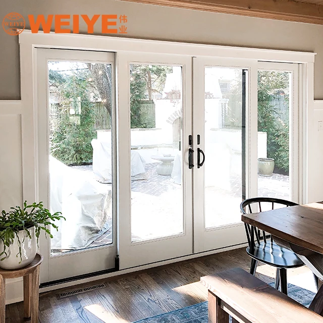 America style commercial aluminium frame front double glass sliding door
