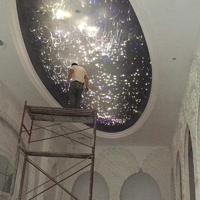 100  cores 0.75mm  multi strands  End glow fiber optic cable for lighting deck swimimng pool floor star ceiling