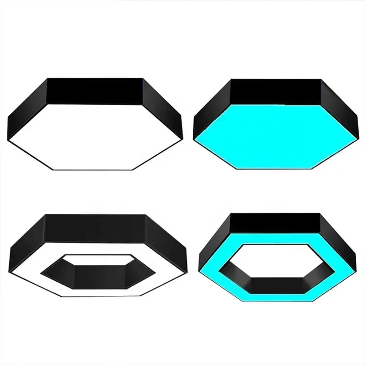 40W50w тренажерный зал Танцевальный класс 4000k геометрический черный Потолочный светильник Светодиодная шестиугольная